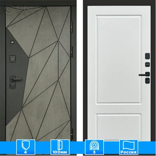 Входная дверь Престиж 125445 Бетон белый софт