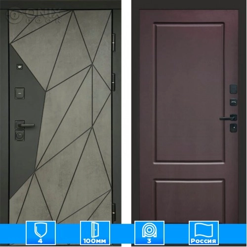 Входная дверь Престиж 125447 Бетон шоколад