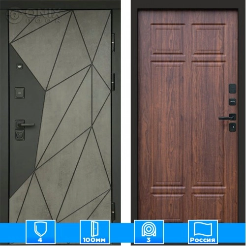 Входная дверь Престиж 125454 Бетон Орех премиум