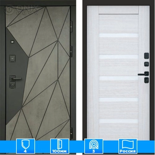 Входная дверь Престиж 125467 Бетон Царга лиственница