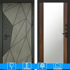 Входная дверь Престиж 125472 Бетон Зеркало дуб