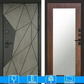 Входная дверь Престиж 125481 Бетон Зеркало триумф дуб