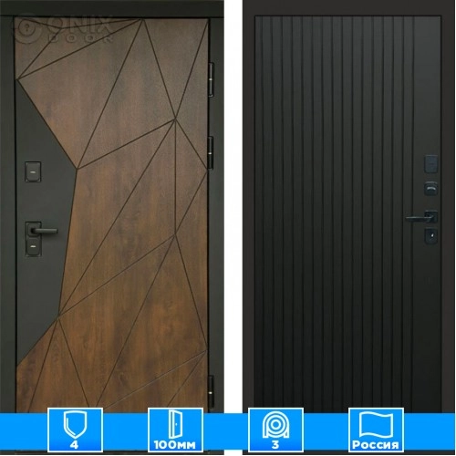 Входная дверь Престиж 125486 Flat черный кварц