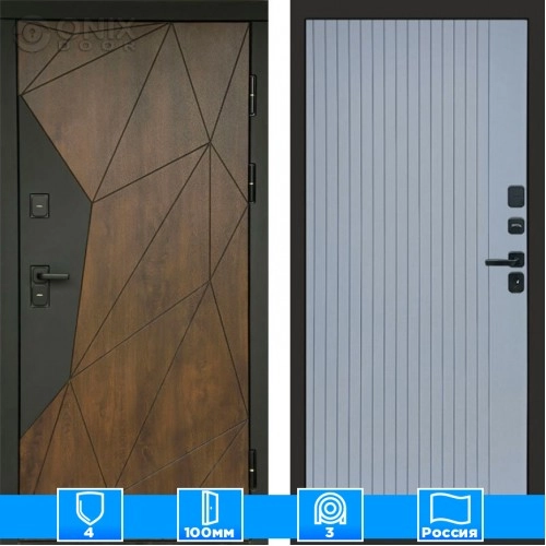 Входная дверь Престиж 125488 Flat грей софт