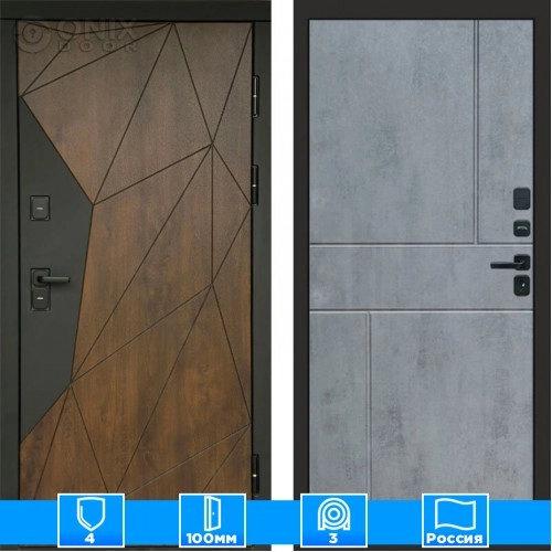 Входная дверь Престиж 125491 бетон темный