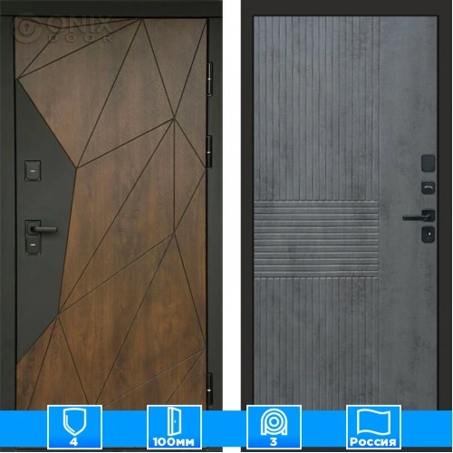 Входная дверь Престиж 125518 бетон темный