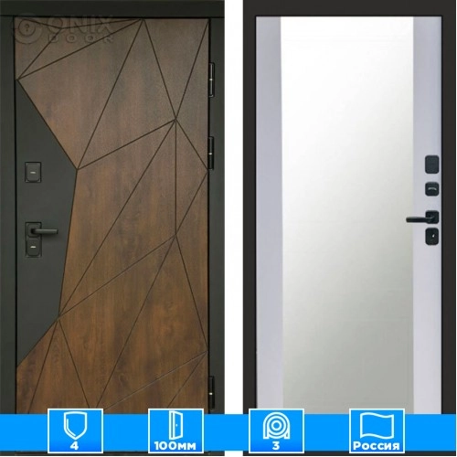 Входная дверь Престиж 125538 Зеркало белый софт