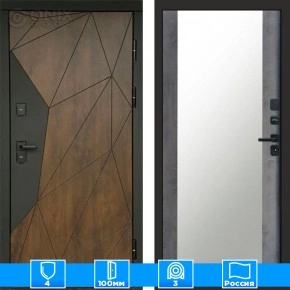 Входная дверь Престиж 125539 Зеркало бетон темный