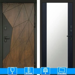 Входная дверь Престиж 125540 Зеркало черный кварц+тонировка