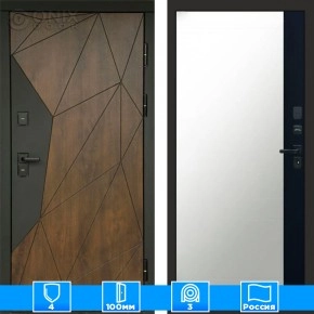 Входная дверь Престиж 125543 Зеркало фацет черный кварц