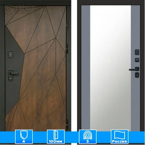 Входная дверь Престиж 125545 Зеркало грей софт