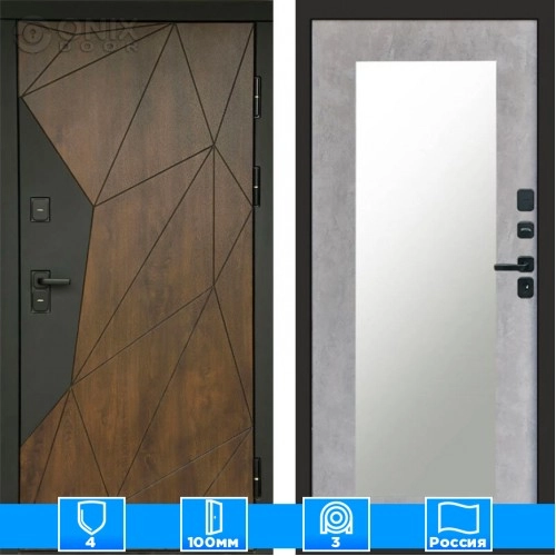 Входная дверь Престиж 125549 Зеркало триумф бетон светлый