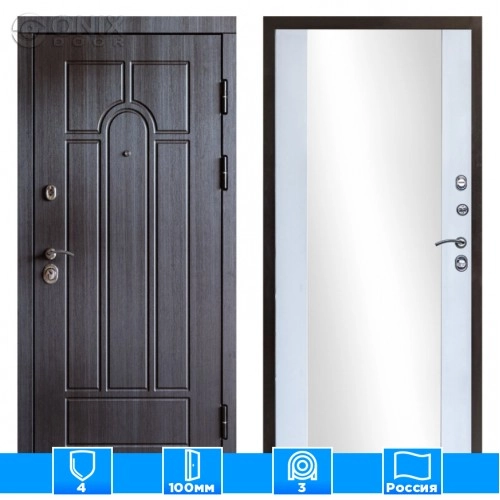 Входная дверь Престиж 125616 Зеркало белый софт