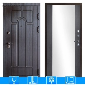 Входная дверь Престиж 125617 Зеркало бетон темный