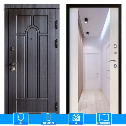 Входная дверь Престиж 125619 Зеркало лиственница