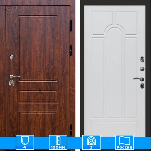 Входная дверь Престиж 125624 дуб Арка белое дерево