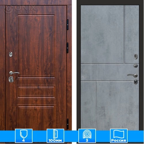 Входная дверь Престиж 125629 дуб бетон темный