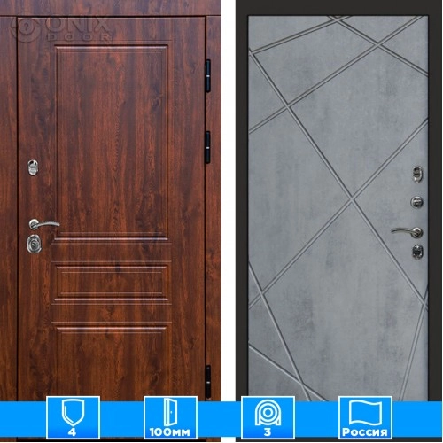 Входная дверь Престиж 125637 дуб бетон темный