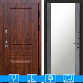 Входная дверь Престиж 125649 дуб Зеркало бетон темный