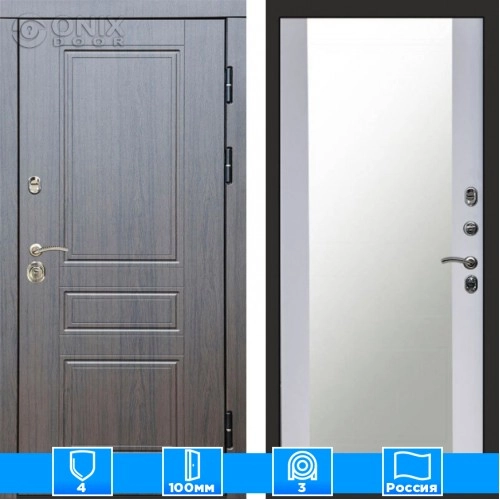 Входная дверь Престиж 125680 венге Зеркало белый софт