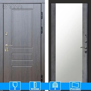 Входная дверь Престиж 125681 венге Зеркало бетон темный