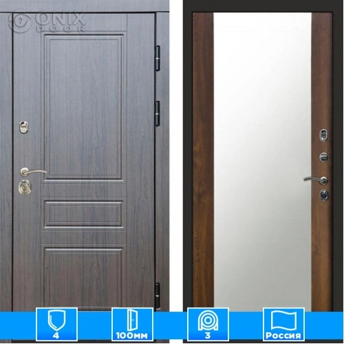 Входная дверь Престиж 125682 венге Зеркало дуб