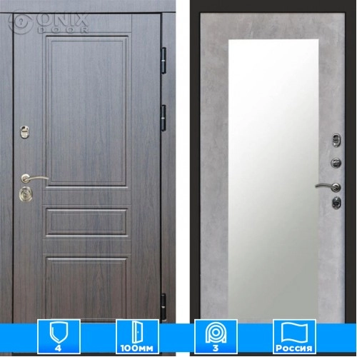 Входная дверь Престиж 125684 венге Зеркало триумф бетон светлый