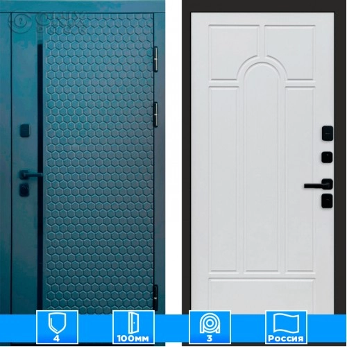 Входная дверь Престиж 125688 Графит Арка белое дерево