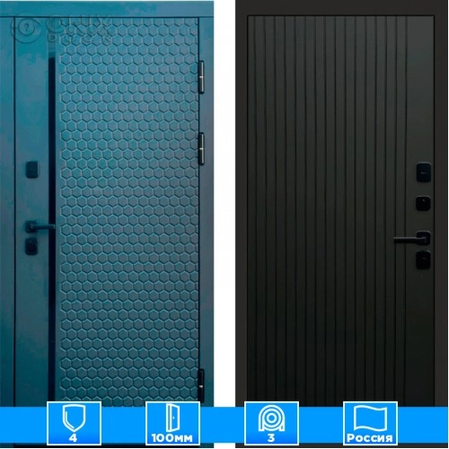 Входная дверь Престиж 125692 Графит Flat черный кварц