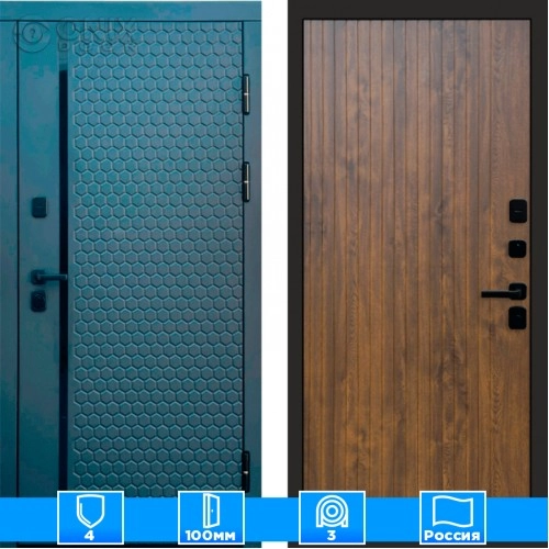 Входная дверь Престиж 125693 Графит Flat дуб