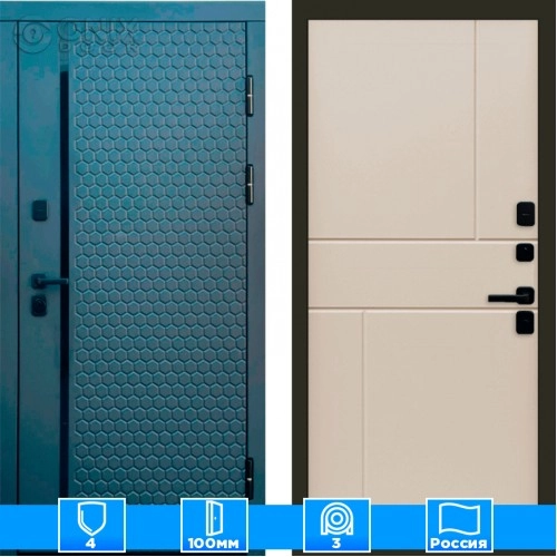 Входная дверь Престиж 125699 Графит слоновая кость