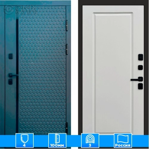 Входная дверь Престиж 125701 Графит белый софт