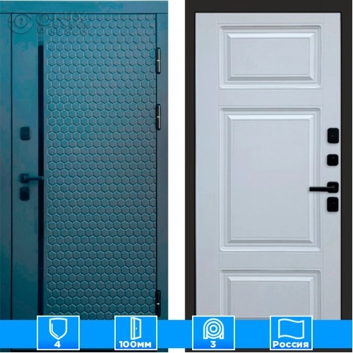 Входная дверь Престиж 125710 Графит белый софт