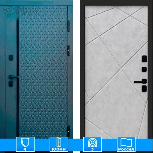 Входная дверь Престиж 125716 Графит бетон светлый