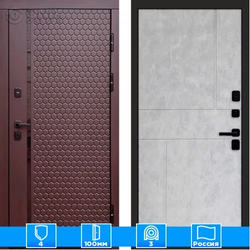 Входная дверь Престиж 125764 Шоколад бетон светлый