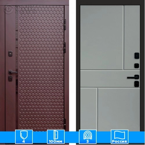 Входная дверь Престиж 125766 Шоколад серый софт