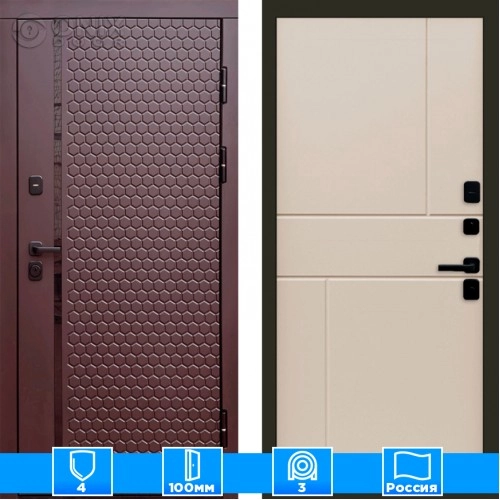 Входная дверь Престиж 125767 Шоколад слоновая кость