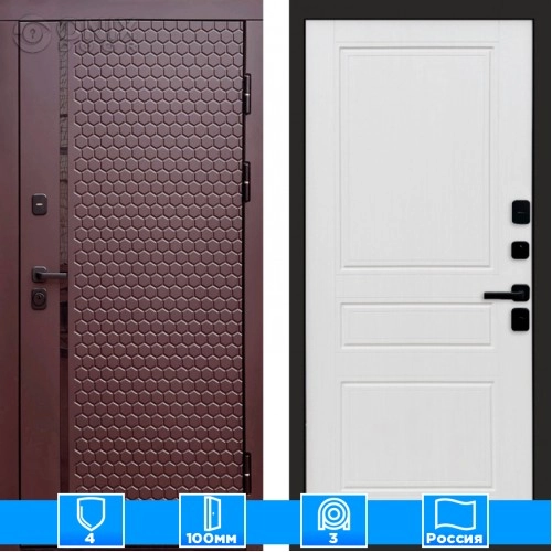 Входная дверь Престиж 125773 Шоколад белое дерево