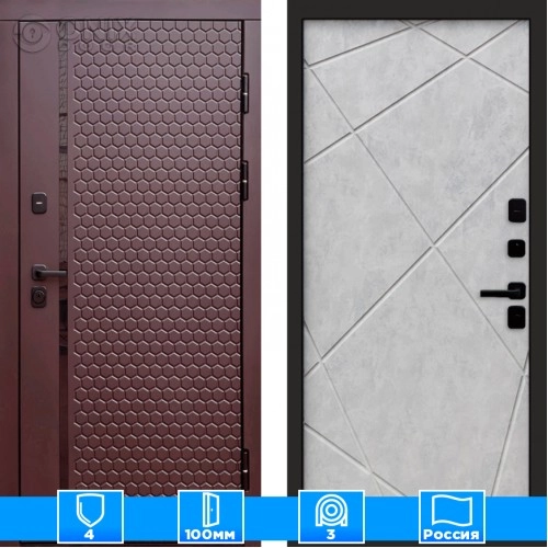 Входная дверь Престиж 125783 Шоколад бетон светлый