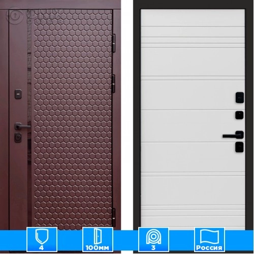 Входная дверь Престиж 125808 Шоколад Шоколад white line