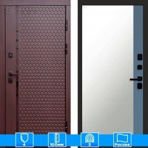 Входная дверь Престиж 125819 Шоколад Зеркало фацет грей софт