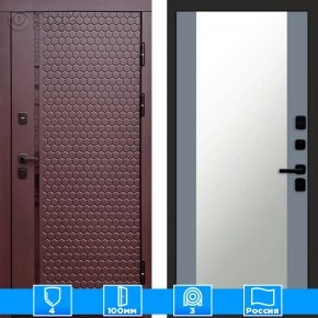 Входная дверь Престиж 125820 Шоколад Зеркало грей софт