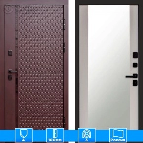 Входная дверь Престиж 125821 Шоколад Зеркало лиственница