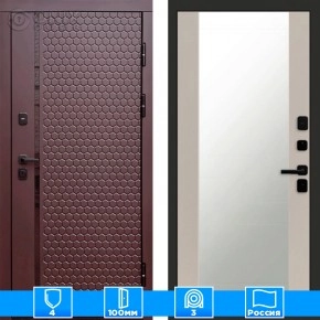 Входная дверь Престиж 125822 Шоколад Зеркало слоновая кость