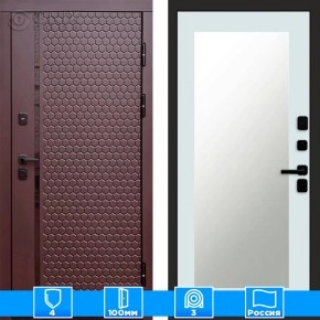 Входная дверь Престиж 125823 Шоколад Зеркало триумф белый софт