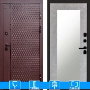 Входная дверь Престиж 125824 Шоколад Зеркало триумф бетон светлый