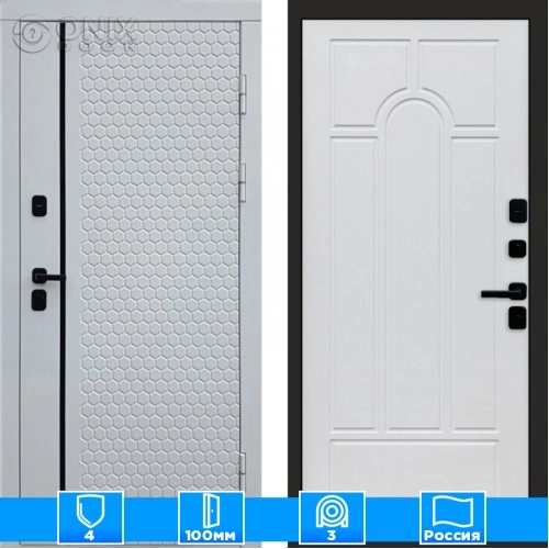 Входная дверь Престиж 125828 Арка белое дерево