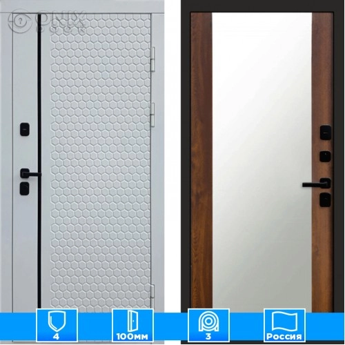 Входная дверь Престиж 125888 Зеркало дуб