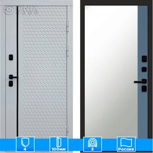 Входная дверь Престиж 125891 Зеркало фацет грей софт