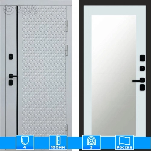 Входная дверь Престиж 125895 Зеркало триумф белый софт